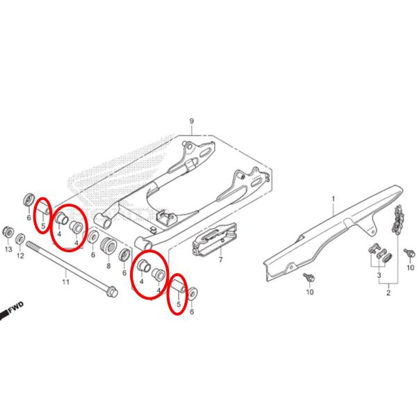 Imagem de Bucha Da Balança Quadro Elástico Titan 125-150-160, Fan 125-150-160