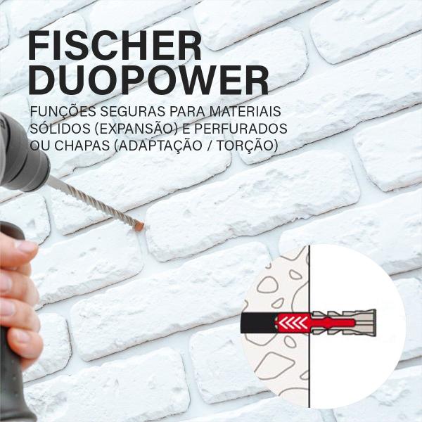 Imagem de Bucha De Nylon Duopower 6mm Fischer C Aba E Parafuso 100pçs