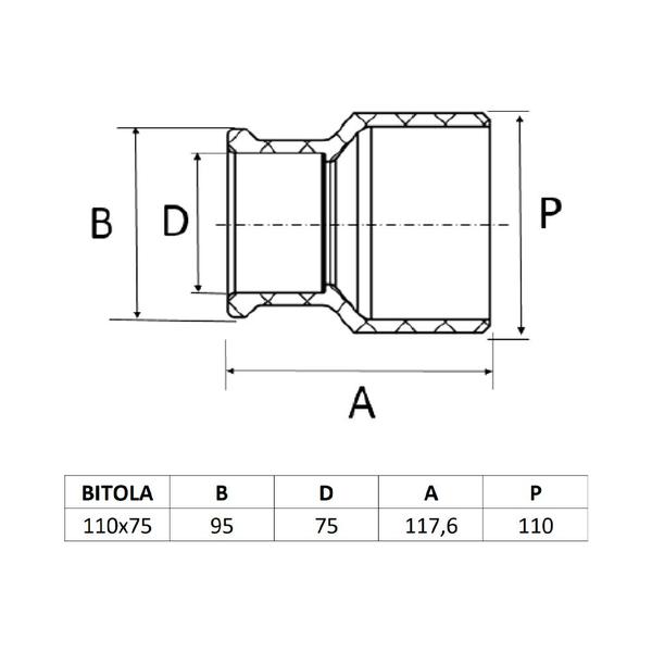 Imagem de Bucha de Redução Soldável Longa 110x75mm Amanco