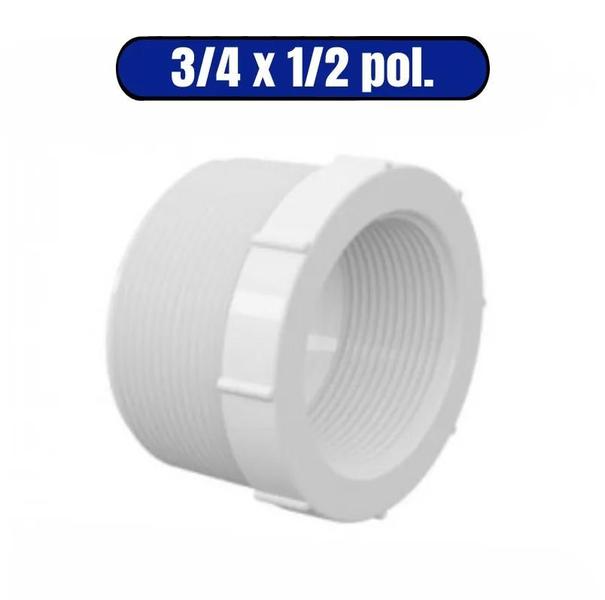 Imagem de Bucha De Redução Tigre Com Rosca 3/4 para 1/2" (25x20mm) PVC