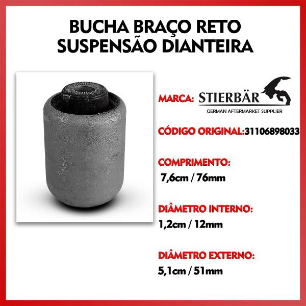 Imagem de Bucha Do Braço Tirante Controle Oscilante Curvo Suspensão Dianteira BMW 320i G20 2019 2020 2021 2022 2023 2024 2025