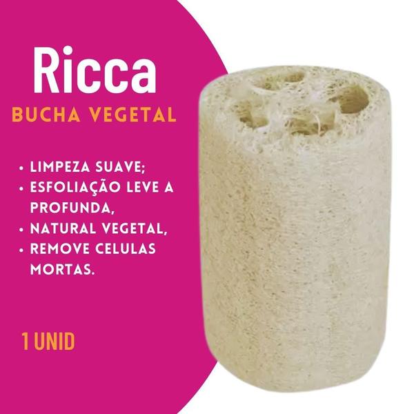 Imagem de Bucha Esponja Vegetal Natural Pedaço para Esfoliação Profunda Ricca