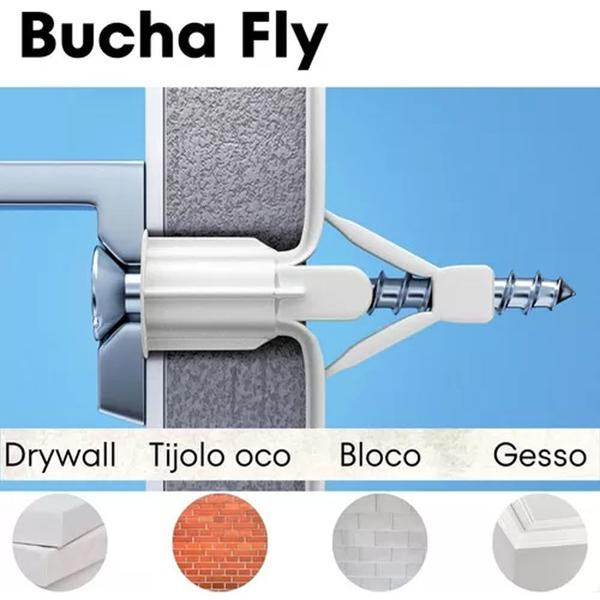 Imagem de Bucha Fly Para Gesso Borboleta N3 10x45mm - 200 Peças