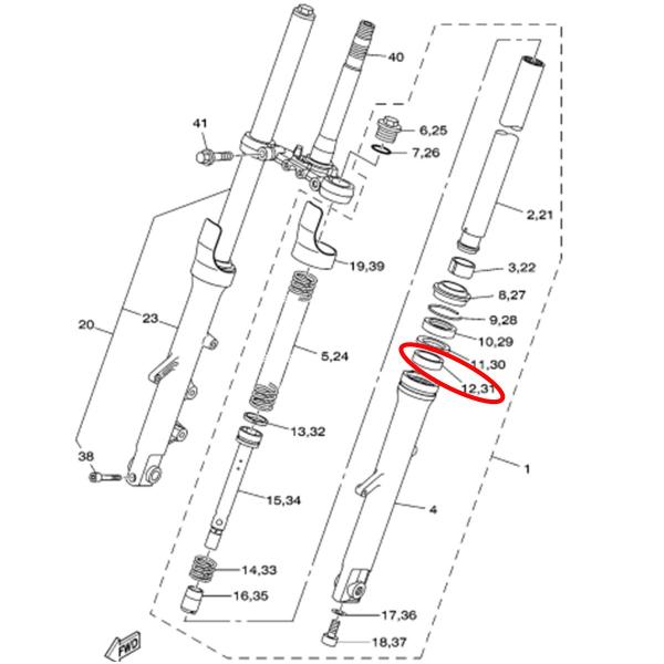 Imagem de Bucha Guia Bengala Superior Canela Fazer 250 12 Até 17 Par