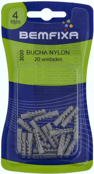 Imagem de Bucha Nylon 04mm Cartela Com 20 unidades- Bemfixa