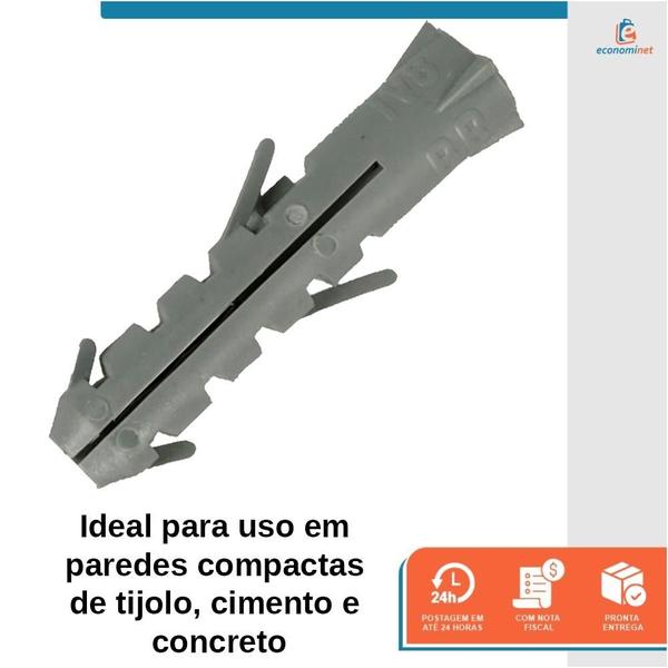 Imagem de Bucha para Fixação Comum Tijolo Parede Concreto 7mm com 1000 unidades - IvPlast