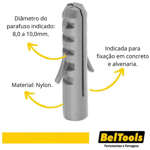 Imagem de Bucha Plástica 12mm Caixa c/ 250 Peças Beltools