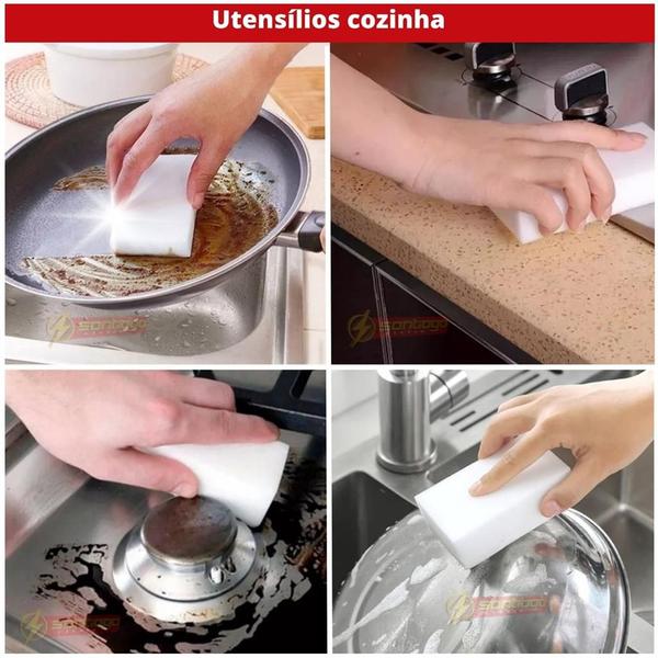 Imagem de Buchinha Esponja Mágica Melamina Limpeza Tira Manchas pias