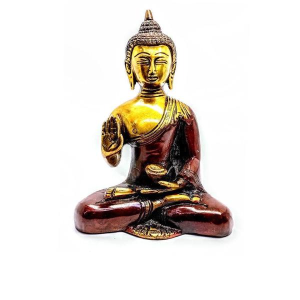 Imagem de Buda Decoração Feito De Bronze 17 Cm