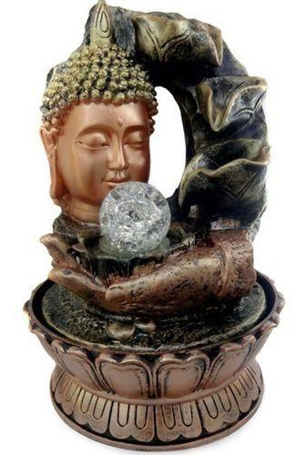 Imagem de Buda Fonte De Agua Cascata Feng Shui Mesa Decorativa 28cm