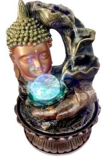 Imagem de Buda Fonte De Agua Cascata Feng Shui Mesa Decorativa 28cm