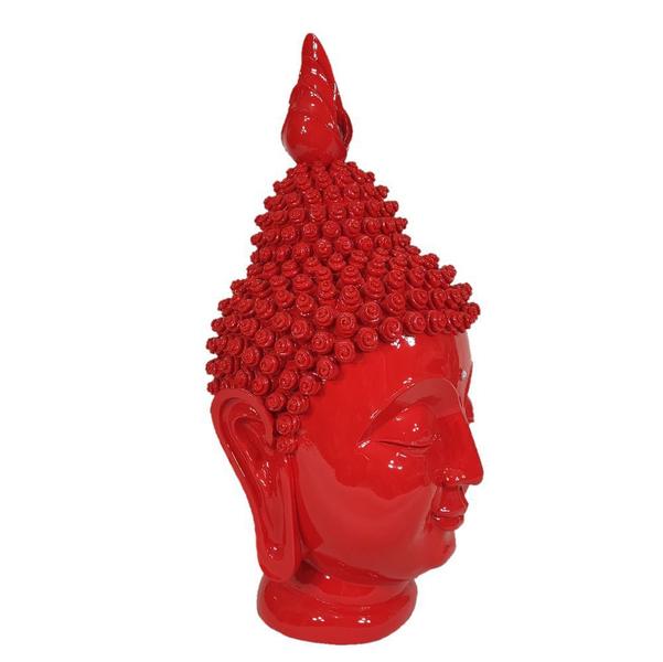 Imagem de Buda hindu cabeça busto vermelho resina grande premium