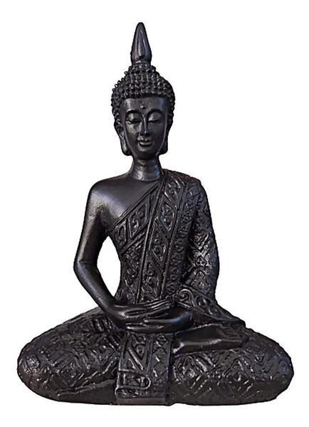 Imagem de Buda Hindu Medio Estatueta Em Resina Preto