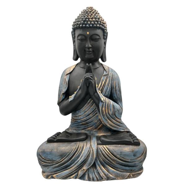 Buda Hindu Orando XG2 Azul Claro - Divine Moda Indiana Imagem de Buda Hindu Orando XG2 Azul Claro