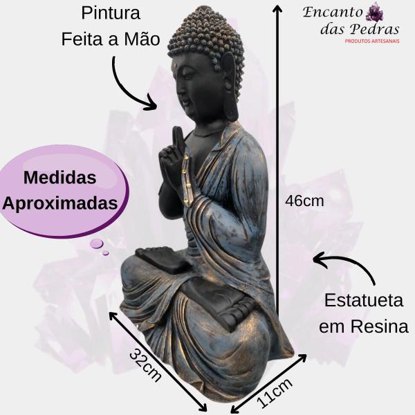 Buda Hindu Orando XG2 Azul Claro - Divine Moda Indiana Imagem de Buda Hindu Orando XG2 Azul Claro