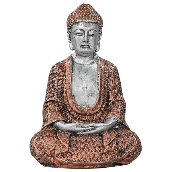 Imagem de Buda Hindu Tailandês Sidarta Escultura Resina Enfeite 23 cm 