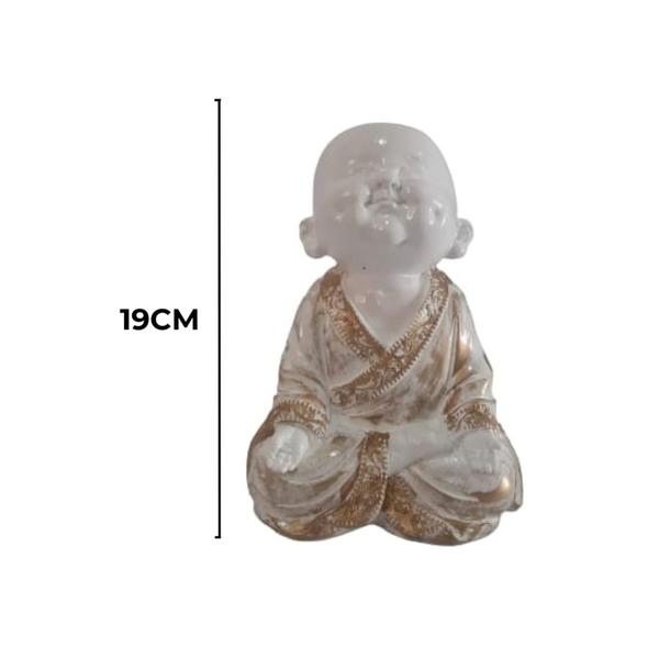 Imagem de Buda Meditando Sorrindo Imagem Estátua Gesso 19cm