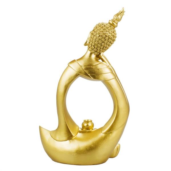 Imagem de Buda Sentado Dourado 29cm - Enfeite Decorativo Resina