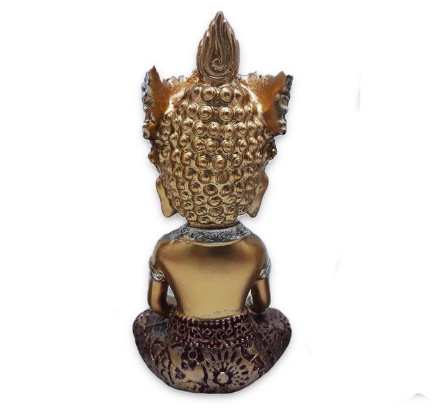 Buda Tailandês da Prosperidade Contemplando Vermelho 12cm - Flash Imagem de Buda Tailandês da Prosperidade Contemplando Vermelho 12cm