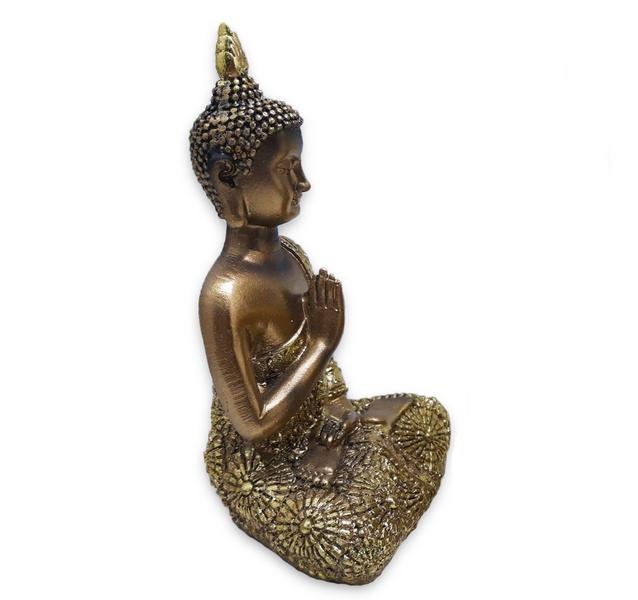 Buda Tailandês Yoga Rezando Buda Cobre Brilhante 12 cm - Flash Imagem de Buda Tailandês Yoga Rezando Buda Cobre Brilhante 12 cm