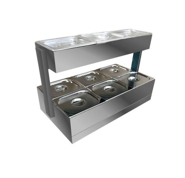 Imagem de Buffet Refrigerado 6 cubas 1/2 65mm Quente e Frio c/ placa gel ZPBFR06