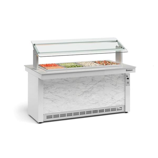 Imagem de Buffet Refrigerado Linha Vitra GBRF-175 BR/Mármore c/ Vidros Serigrafados e Iluminação LED - Gelopar