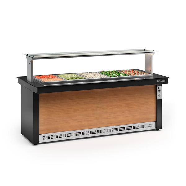 Imagem de Buffet Refrigerado Linha Vitra GBRF-200 PR/Madeira c/ Vidros Serigrafados e Iluminação LED - Gelopar