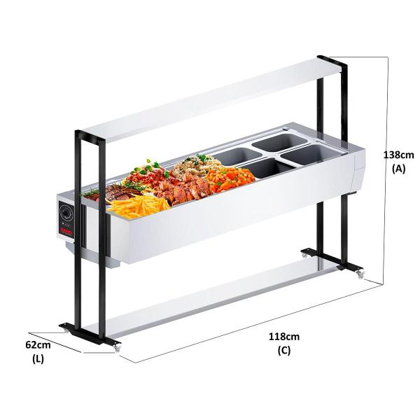 Imagem de Buffet térmico Saro 10 cubas com tampa Inox 127V BF1011