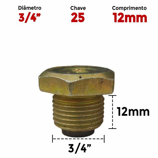 Imagem de Bujão Carter Motor com Imã e Arruela 3/4 Sextavado UNF F1000