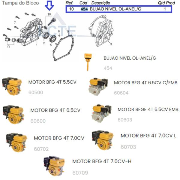 Imagem de Bujão Nível De Óleo Do Motor BFG 7.0hp Original Buffalo