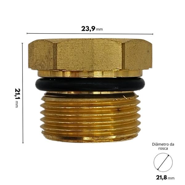 Imagem de Bujão Tampa da Válvula com Anel para Bomba 5.5G25 Compatível com Lavadora WAP Term 1200