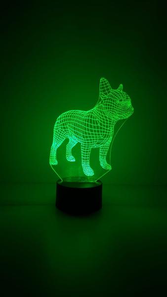 Imagem de Buldogue Cachorro Pet Decoração Luminária led pilha 1 cor