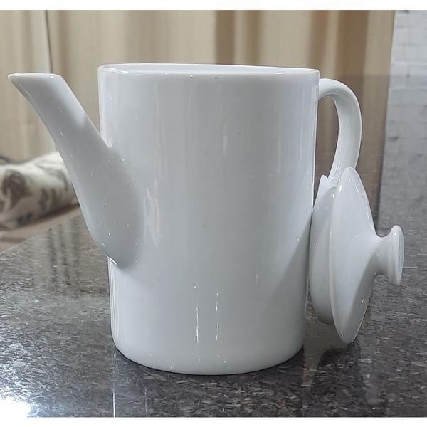 Imagem de Bule Alto Bico Longo Café, Chá, Leite 800ml - Porcelana Branca