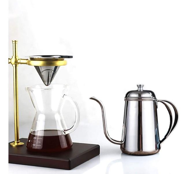 Imagem de Bule Bico Fino Aço Inox Cor Prata 650ml Mimo Style Gooseneck Café Barista