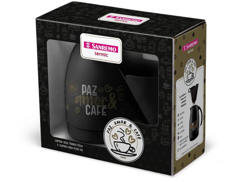 Imagem de Bule de Café Térmico Preto 700ml Sanremo