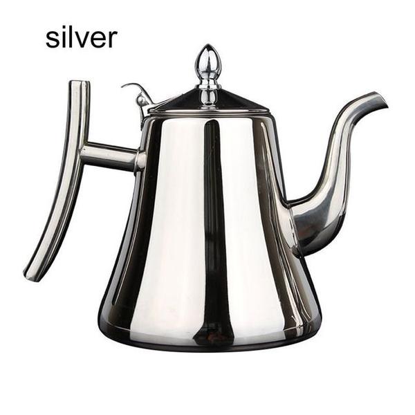 Imagem de Bule de chá de aço inoxidável espesso com indução de pote de café infuser chaleira de chaleira Bules