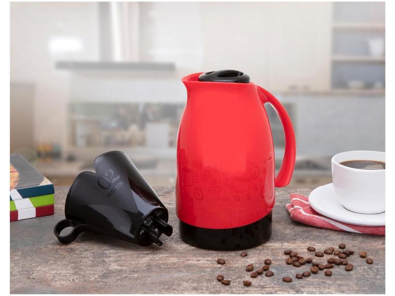 Imagem de Bule de Chá e Café Térmico Vermelho - com Filtro de Café 700ml Sanremo Cuidar