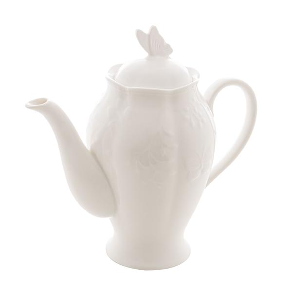 Imagem de Bule de Porcelana Branco Butterfly Flower Borboleta 1,25L