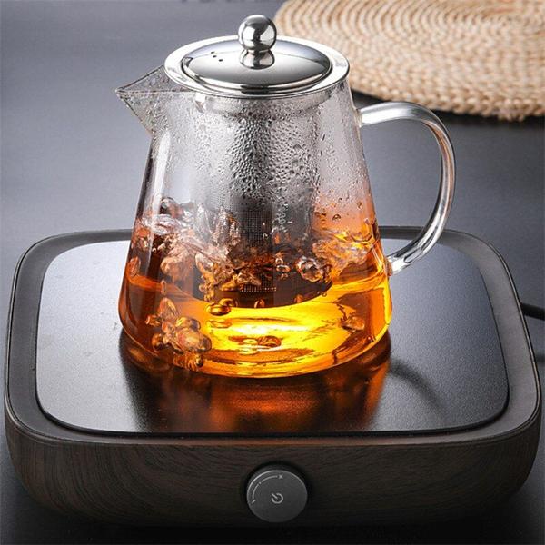 Imagem de Bule de vidro borossilicate alto resistente ao calor com filtro de aço inoxidável Saco de Café Infuser Pot Oolong Puer Kettle Cafeteira Bules