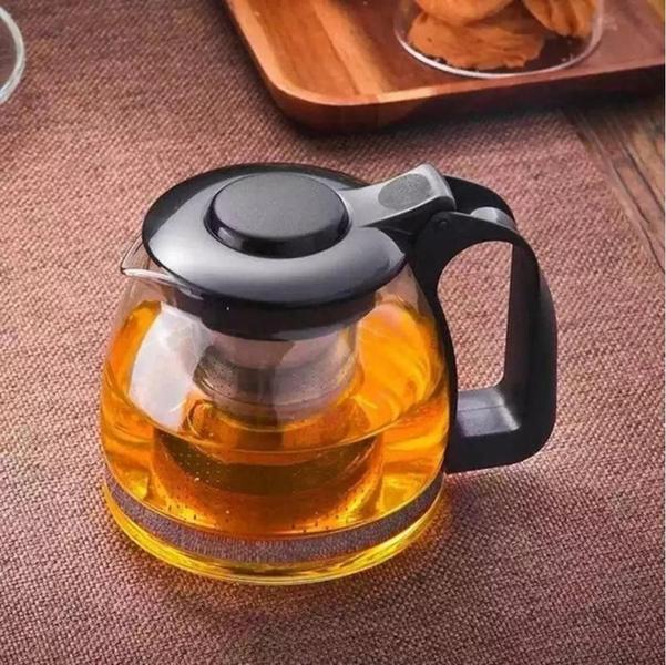 Imagem de Bule De Vidro Com Infusor Inox Para Chá - Chaleira 1250Ml