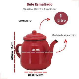 Imagem de Bule Esmaltado Vermelho 1000ml Para Café - Yazi