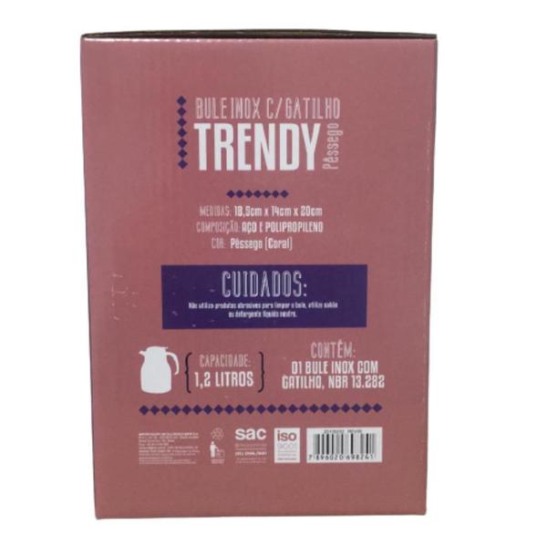 Imagem de Bule Mor Inox Com Gatilho Trendy 1,2L - Pêssego Coral