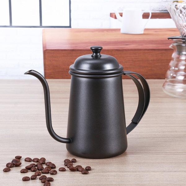 Imagem de Bule P/ Servir Café Chá Bico De Ganso Inox Black 700ml - Mimo