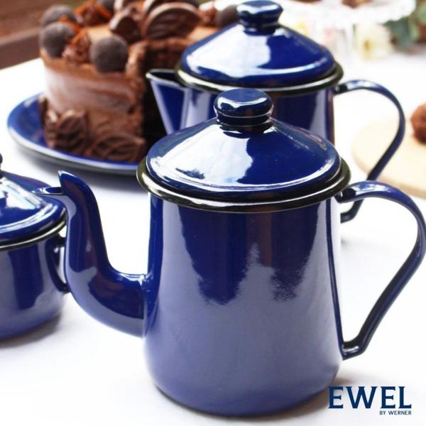 Imagem de Bule para Café Tradicional Esmaltado Azul 1,5 L Ewel