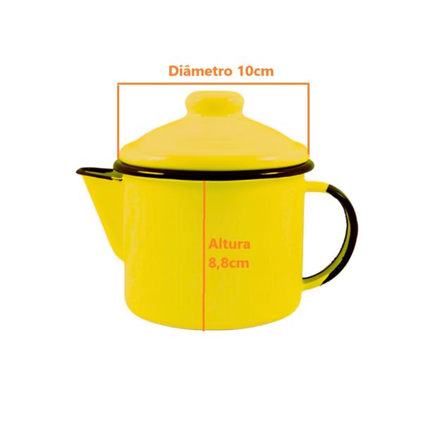 Imagem de Bule para chá 10 Esmaltado Amarelo 600 ml - Ewel