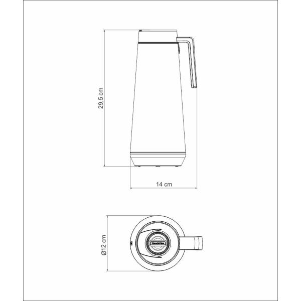 Imagem de Bule Térmico Tramontina Design Moderno Inox Preto Exata 1L