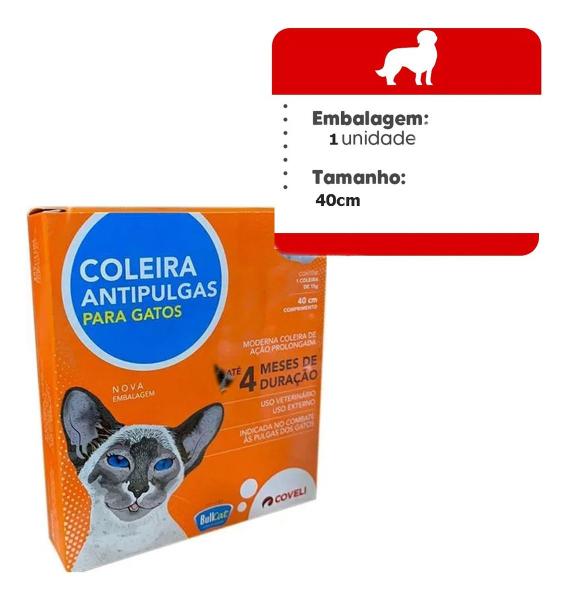 Imagem de Bullcat Coleira Anti Pulgas Eficaz para Gatos Coveli 4 Meses