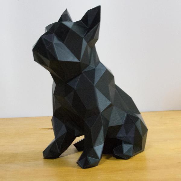 Imagem de Bulldog Poligonal 15Cm Preto Para Decorar Seu Lar