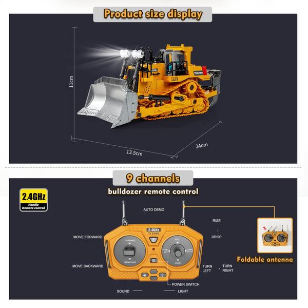 Imagem de Bulldozer de construção RC FUUY para crianças de 3 a 8 anos com controle remoto