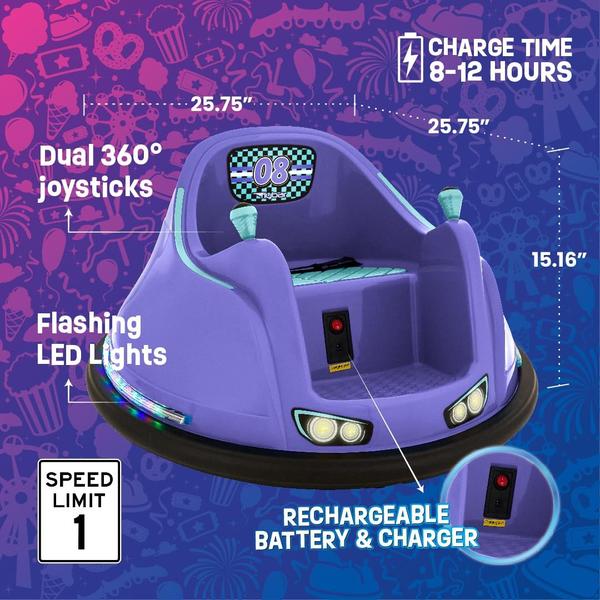 Imagem de Bumper Car Flybar FunPark 6V Electric para crianças de 1,5 a 4 anos